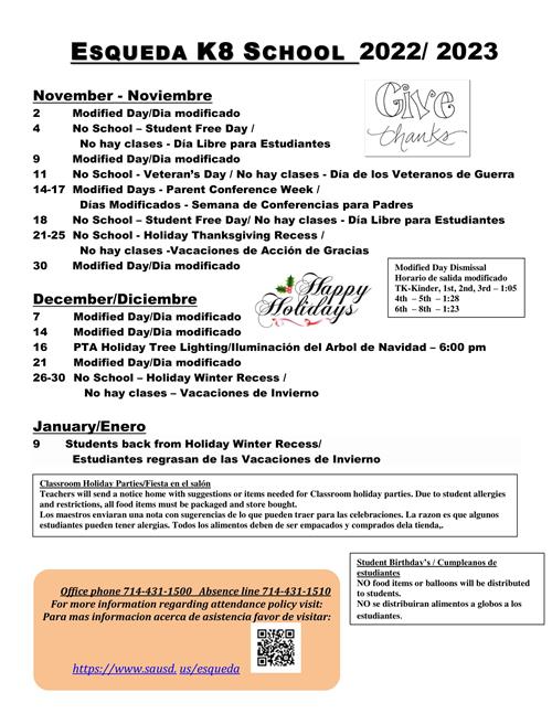  Important Dates
